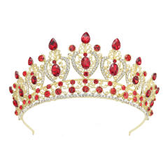 Luxury handmade color glass crystal statement crown