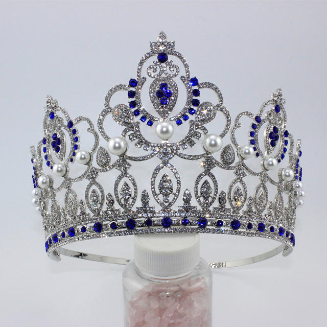 Baroque trend pearl diamond setting hollow crown