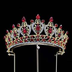 Luxury handmade color glass crystal statement crown