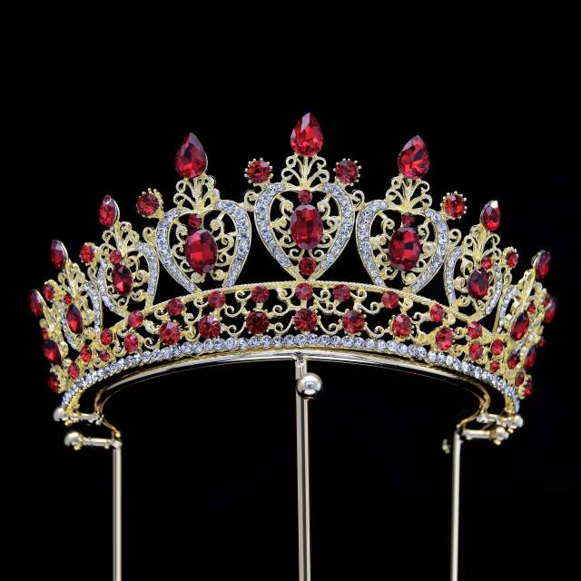 Luxury handmade color glass crystal statement crown