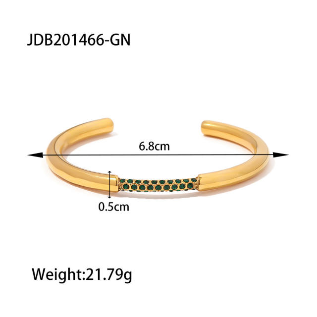 18KG easy match stainless steel cuff bangle