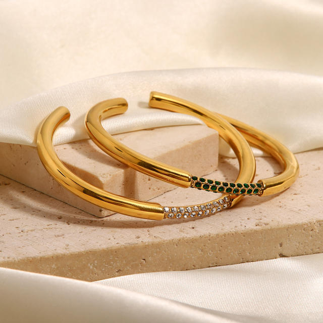 18KG easy match stainless steel cuff bangle