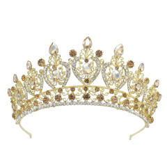 Luxury handmade color glass crystal statement crown