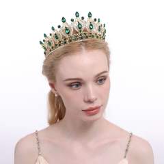 Luxury handmade color glass crystal statement crown