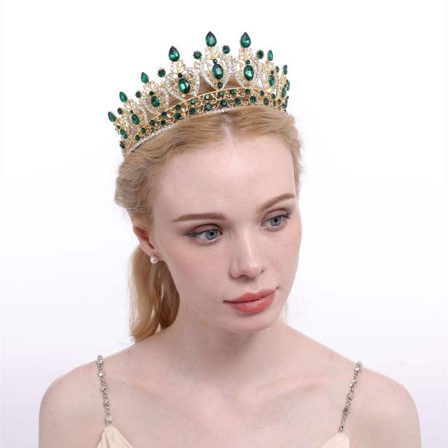 Luxury handmade color glass crystal statement crown