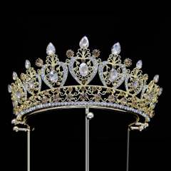 Luxury handmade color glass crystal statement crown