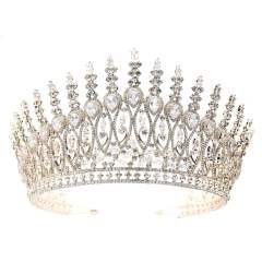 Luxury handmade cubic zircon pave setting crown