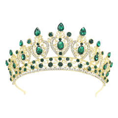 Luxury handmade color glass crystal statement crown
