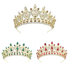 Luxury handmade color glass crystal statement crown