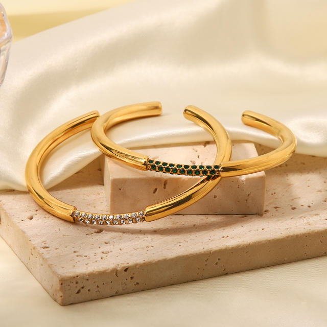 18KG easy match stainless steel cuff bangle