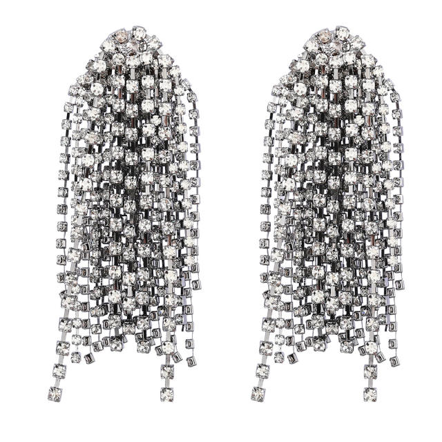 Luxury party design diamond tassel earrings