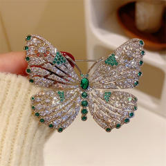 Handmade pave setting diamond butterfly brooch