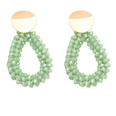 Boho color crystal beads weaving earrings