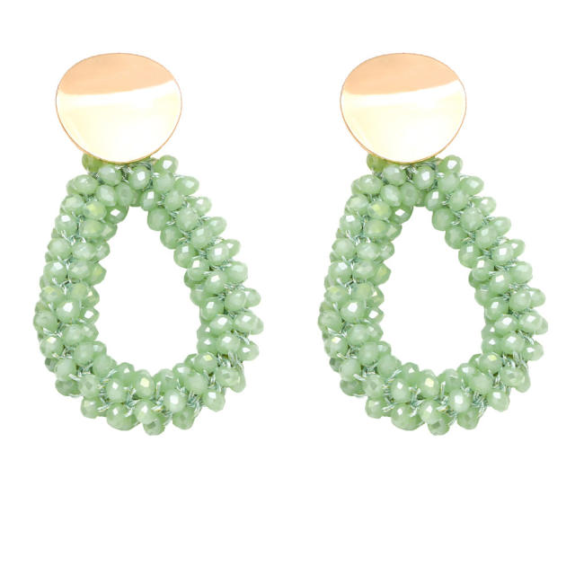 Boho color crystal beads weaving earrings