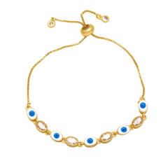 Spring fashionable color evil eye enamel copper bracelet