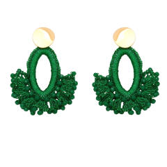 Boho handmade weaving fan shape earrings