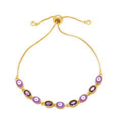 Spring fashionable color evil eye enamel copper bracelet