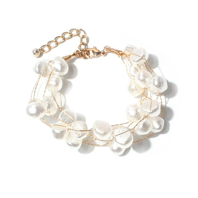 Vintage easy match faux pearl bracelet