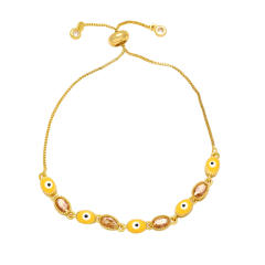 Spring fashionable color evil eye enamel copper bracelet