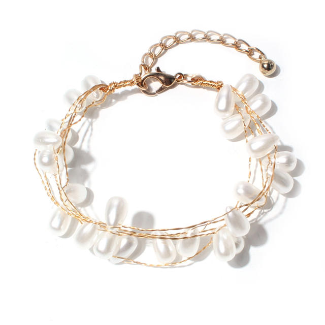 Vintage easy match faux pearl bracelet