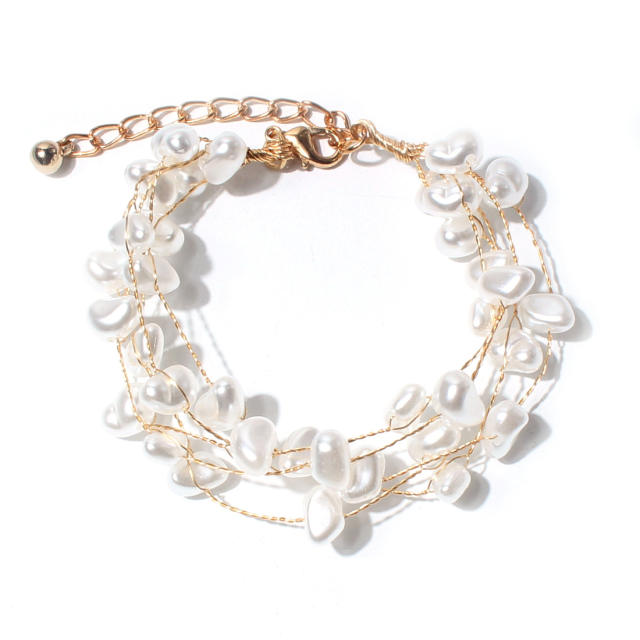 Vintage easy match faux pearl bracelet