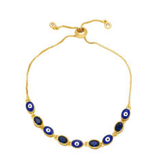 Spring fashionable color evil eye enamel copper bracelet