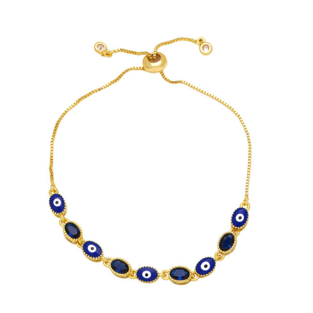 Spring fashionable color evil eye enamel copper bracelet