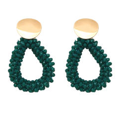 Boho color crystal beads weaving earrings