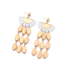 Vintage holiday trend irregular wood tassel earrings