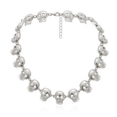 Creative punk trend skull head short necklace for women