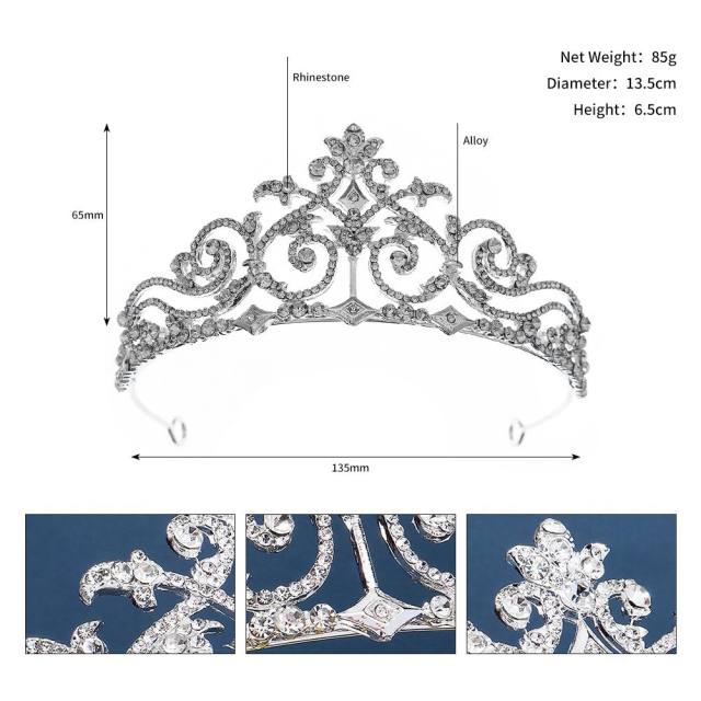 Concise easy match wedding diamond crown