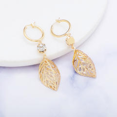 Boho hollow leaf dangle earrings