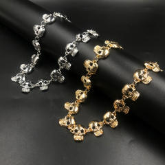 Creative punk trend skull head short necklace for women