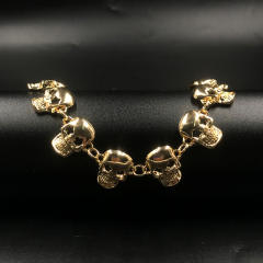 Creative punk trend skull head short necklace for women