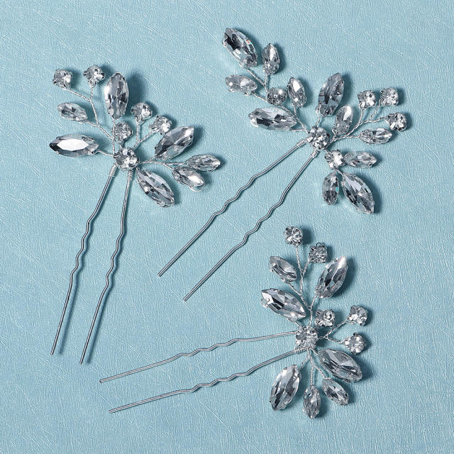 3pcs delicate crystal bridal hair pins