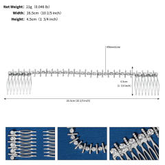 Elegant diamond bridal hair combs