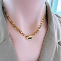 Creative evil eye stainless steel chain necklace bracelet