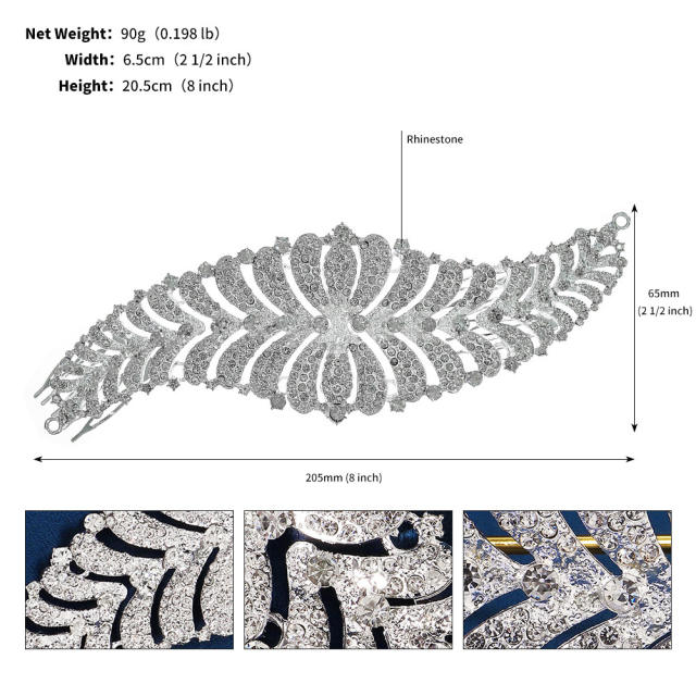 Luxury diamond bridal hair combs