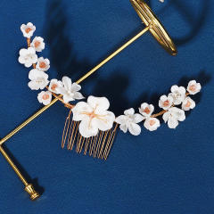 Korean fashion white color flower bridal hair combs