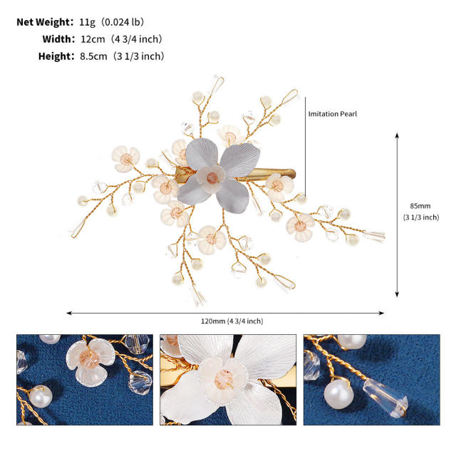 Elegant flower handmade duckbill hair clips