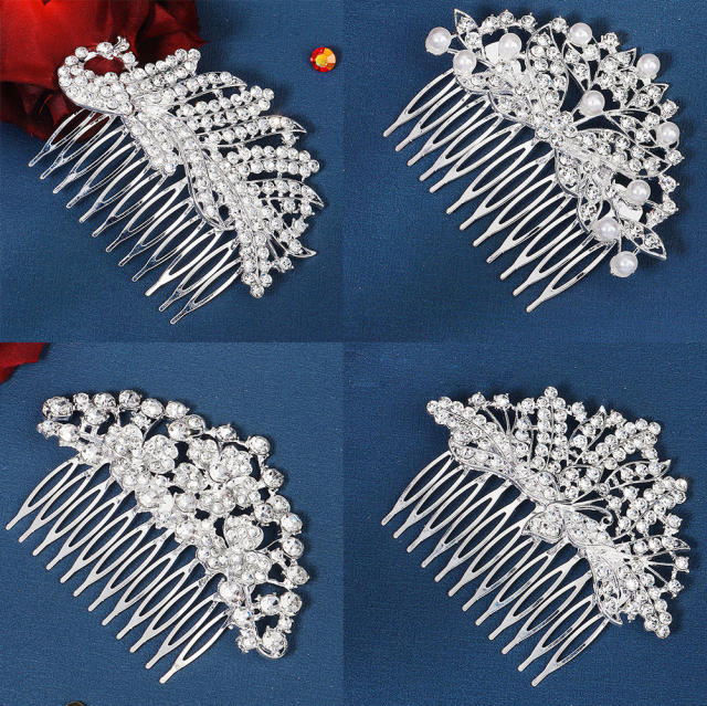Occident fashion pave setting rhinestone bridal hair combs