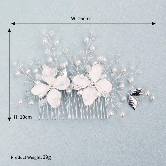 Vintage handmade bridal flower hair combs