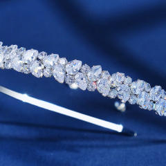 Luxury cubic zircon headband for wedding