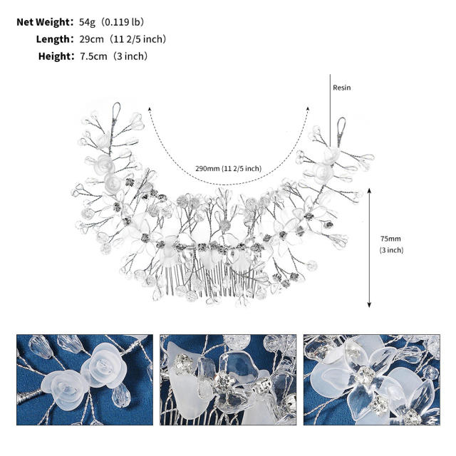 Occident fashion handmade crystal beads bridal hair combs