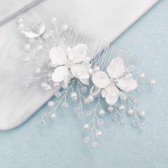 Vintage handmade bridal flower hair combs