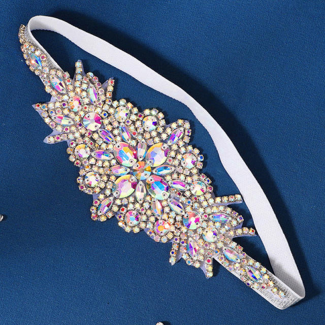 Handmade color cubic zircon elastic headband