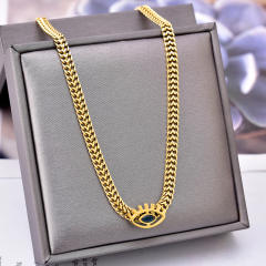 Creative evil eye stainless steel chain necklace bracelet
