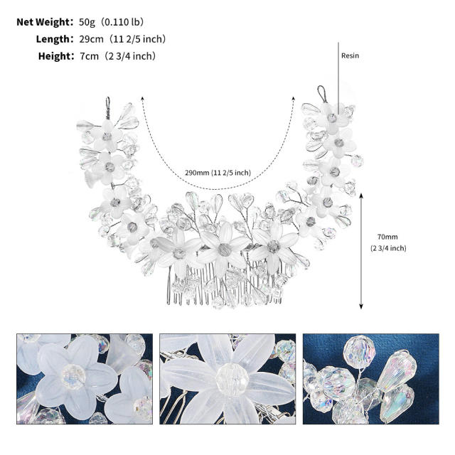 Occident fashion handmade crystal beads bridal hair combs