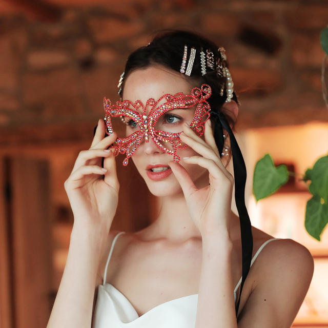 Handmade pave setting diamond mask for Masquerade ball