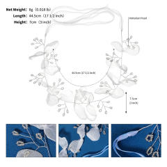 Handmade lace beads bridal headband
